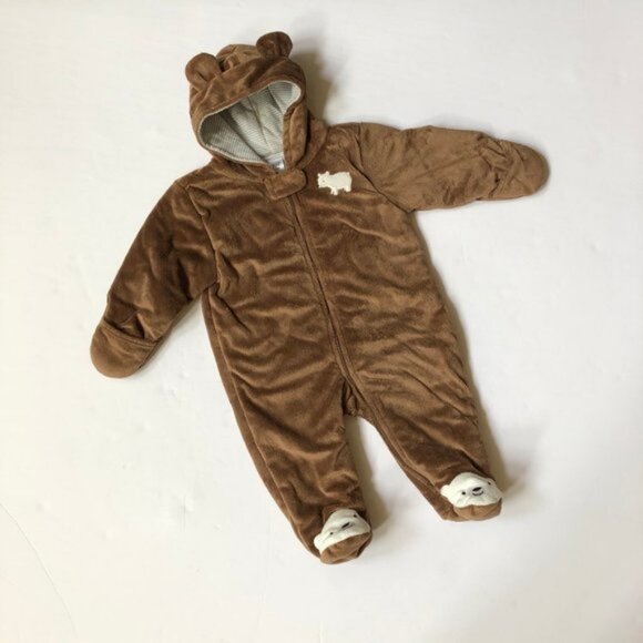 Carter's Just For You Adorable Plush Bear Snowsuit/Outer Wear Size 9 Months - Picture 1 of 4